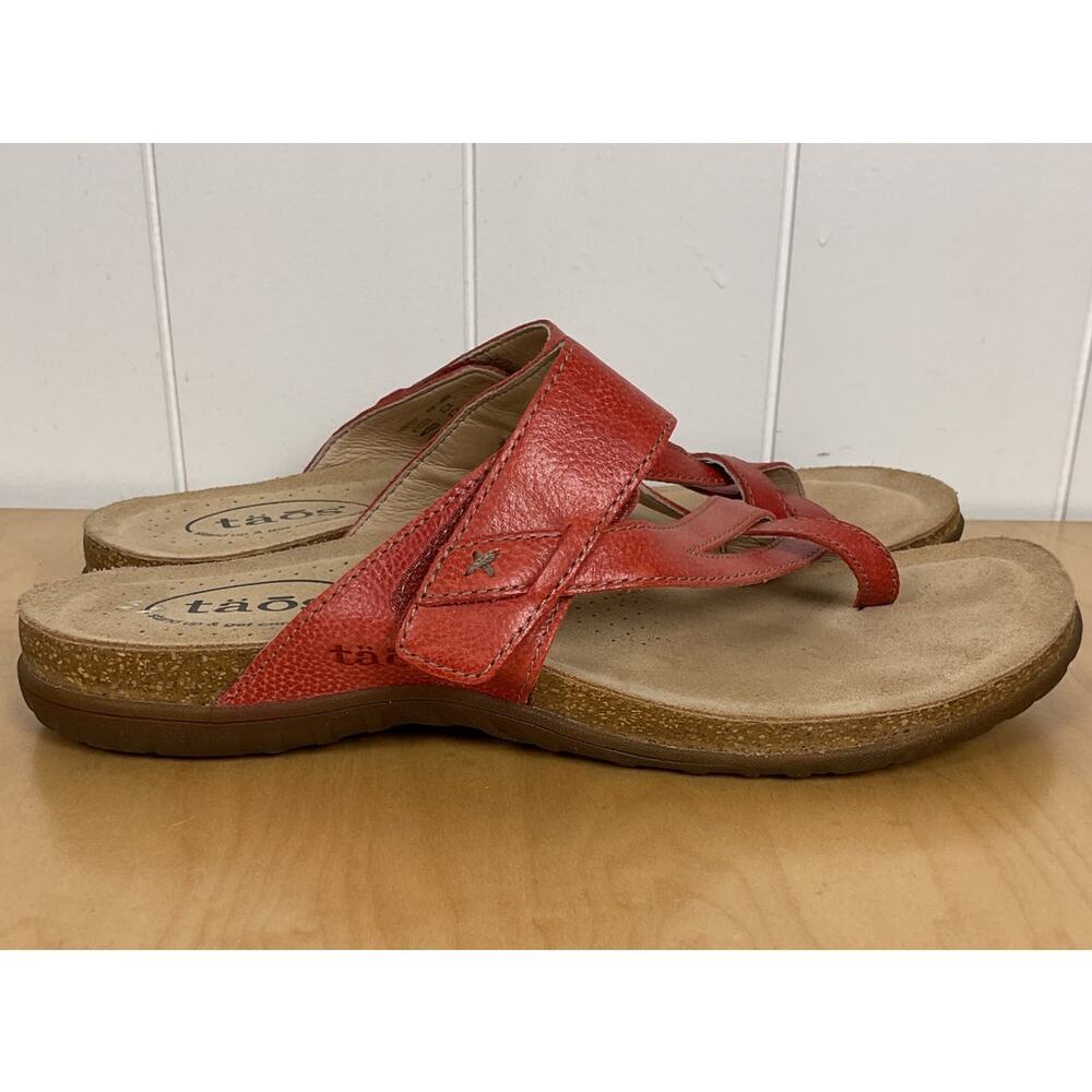 Taos Women's Perfect Sandal in Bruschetta (Red) Leather Slide Size ‎ 9 - Picture 5 of 9